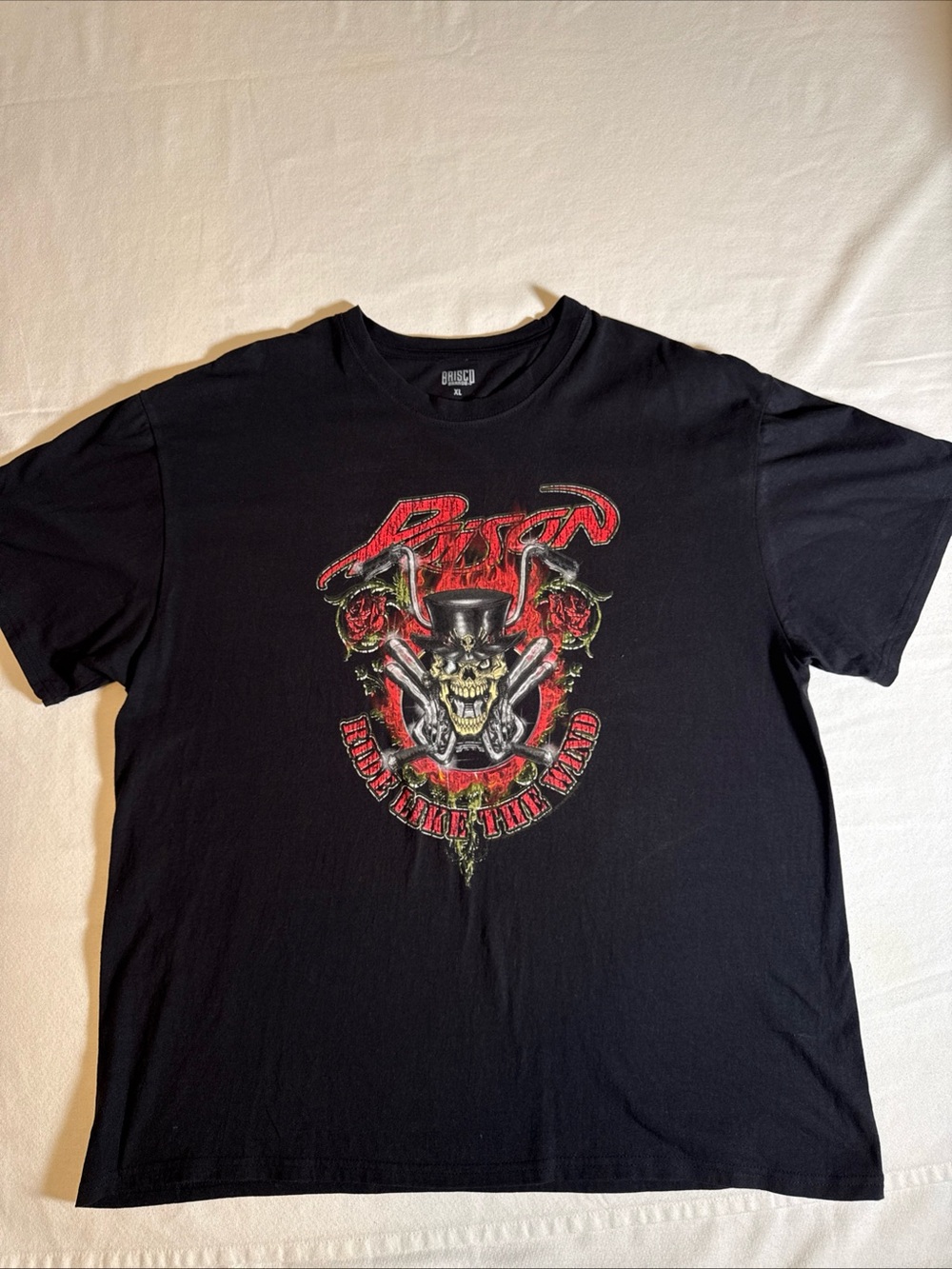 Poison Logo Graphic Tee Ride Like the Wind - Black Men’s XL